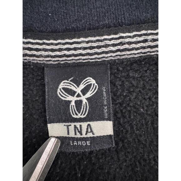 TNA Black & Multi Zipup Hooded Graphic Print Casual Street Hoodie L Music y2k - Picture 7 of 10